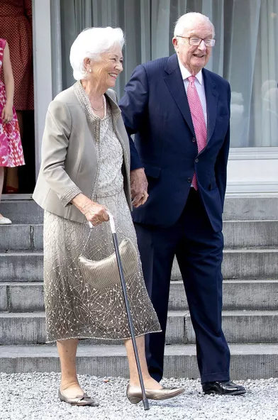 L'ex-reine Paola et l'ex-roi des Belges Albert II à Waterloo, le 29 juin 2017