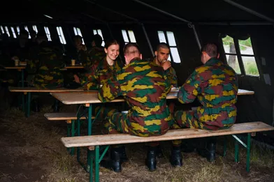 La princesse Elisabeth de Belgique au camp militaire Lagland d'Arlon, le 9 juillet 2021