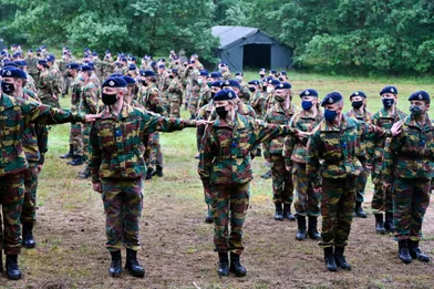 La princesse Elisabeth de Belgique au camp militaire Lagland d'Arlon, le 9 juillet 2021