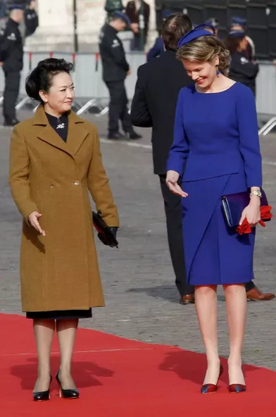 La reine des Belges Mathilde à Bruxelles, le 30 mars 2014