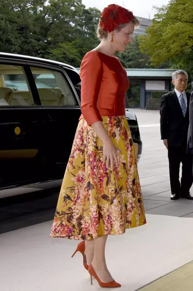 La reine Mathilde de Belgique au Japon, le 11 octobre 2016