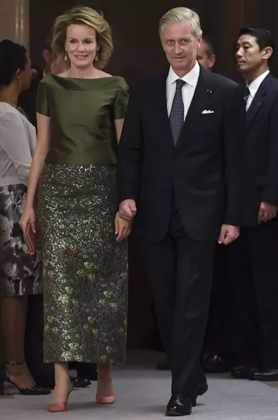 La reine Mathilde de Belgique au Japon, le 13 octobre 2016