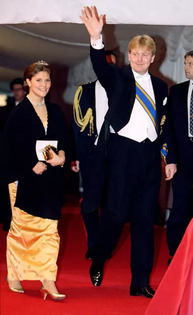 La princesse héritière Victoria de Suède et le prince héritier Willem-Alexander des Pays-Bas à Frederiksborg, le 18 novembre 1995