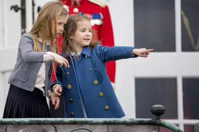 La princesse Josephine de Danemark et la princesse Athena de Danemark à Marselisborg, le 15 avril 2017