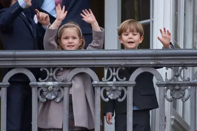 La princesse Josephine et le prince Vincent de Danemark, le 16 avril 2016