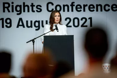 La princesse Mary de Danemark lors de la &quot;Conférence des droits de l'homme&quot; à Copenhague, le 17 août 2021