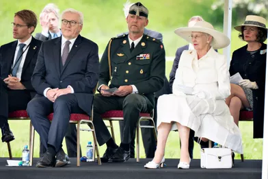 La reine Margrethe II de Danemark avec le président allemand dans le Jutland du Sud, le 13 juin 2021