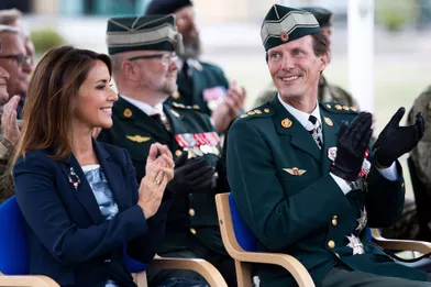 La princesse Marie et le prince Joachim de Danemark à l'école militaire de Varde, le 15 août 2018