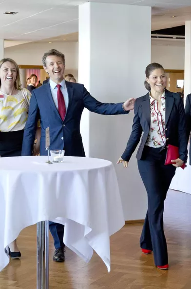 Le prince Frederik de Danemark avec la princesse Victoria de Suède à Stockholm, le 29 mai 2017