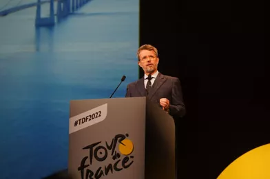 Le prince héritier Frederik de Danemark lors de la présentation du Tour de France 2022 à Paris, le 14 octobre 2021