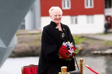 La reine Margrethe II de Danemark son arrivée à Tórshavndans les îles Féroé, le 15 juillet 2021