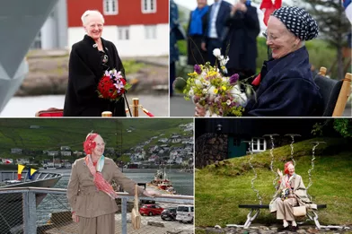 La reine Margrethe II de Danemark en visite aux îles Féroé, en juillet 2021