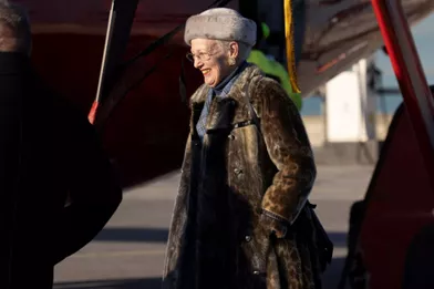 La reine Margrethe II du Danemark à son arrivée àIlulissat, le 8 octobre 2021