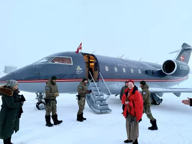 La reine Margrethe II du Danemark àla Station Nord au Groenland, le 12 octobre 2021