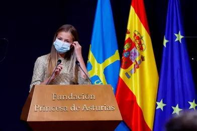 La princesse Leonor d'Espagne à Oviedo, le 16 octobre 2020