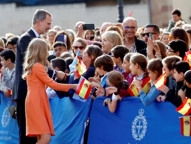 La princesse Sofia et le roi Felipe VI d'Espagne à Oviedo, le 17 octobre 2019