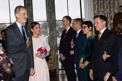 La reine Letizia et le roi Felipe VI d'Espagne à Stockholm, le 25 novembre 2021