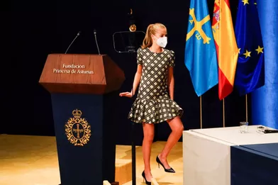 La princesse Leonor d'Espagne à Oviedo, le 22 octobre 2021