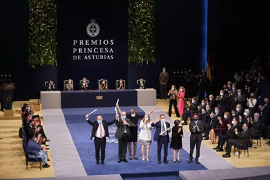 Les lauréats des Prix Princesse des Asturies à Oviedo, le 22 octobre 2021
