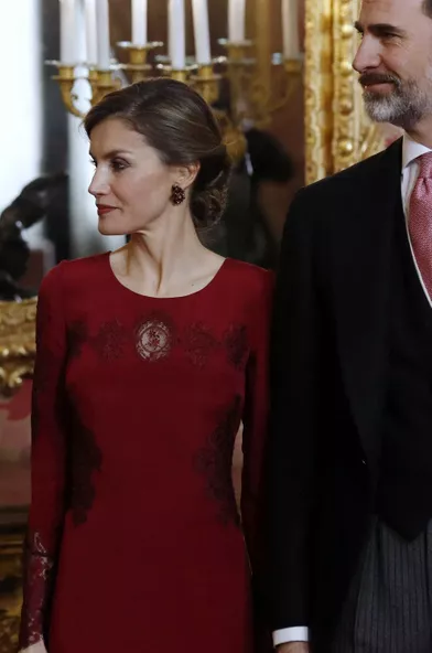 La reine Letizia d'Espagne, le 26 janvier 2017