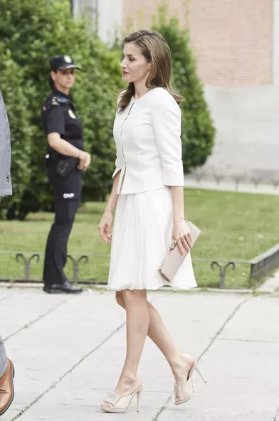 La reine Letizia d'Espagne à Madrid, le 19 juin 2017