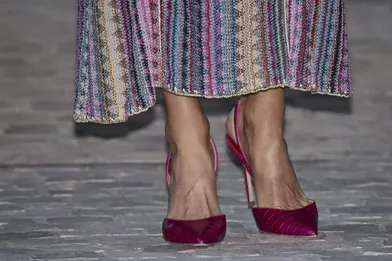 Les chaussures de la reine Letizia d'Espagne à Madrid, le 10 novembre 2021