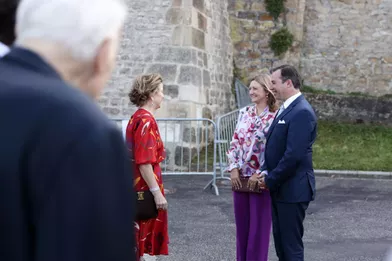 Le prince héritier Guillaume de Luxembourg et sa femme la princesse Stéphanie à Luxembourg, le 8 septembre 2021