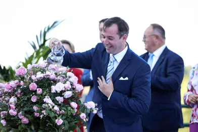 Le prince héritier Guillaume de Luxembourg baptise la rose de ses 40 ans à Luxembourg, le 8 septembre 2021