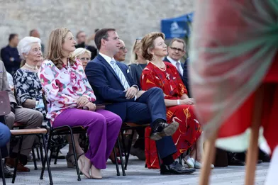 Le prince héritier Guillaume de Luxembourg et la princesse Stéphanie à Luxembourg, le 8 septembre 2021