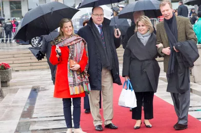 La comtesse Sophie de Wessex, le prince Albert II de Monaco, la grande-duchesse Maria Teresa et le grand-duc Henri de Luxembourg à Oslo, le 10 mai 2017