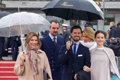 La princesse Märtha Louise de Norvège, le prince Nikolaos de Grèce, le prince Carl Philip et la princesse Sofia de Suède à Oslo, le 10 mai 2017