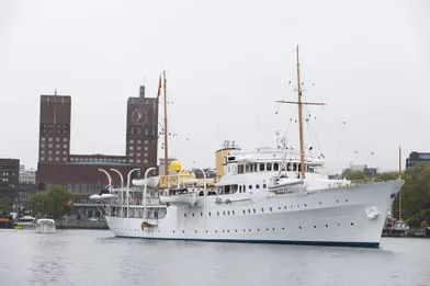 Le Norge, le yacht du roi Harald V de Norvège, à Oslo le 10 mai 2017