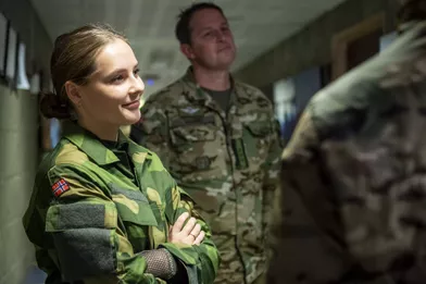 La princesse Ingrid Alexandra de Norvège au camp militaire de Rena, le 20 novembre 2021