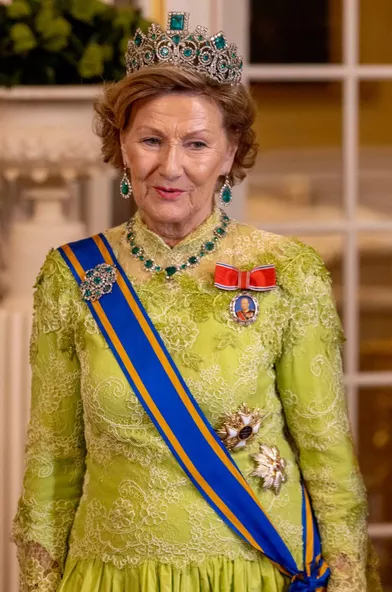 La reine Sonja de Norvège au Palais royal à Oslo, le 9 novembre 2021