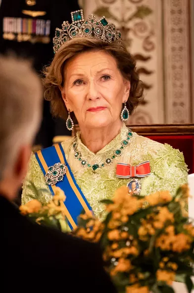 La reine Sonja de Norvège au Palais royal à Oslo, le 9 novembre 2021