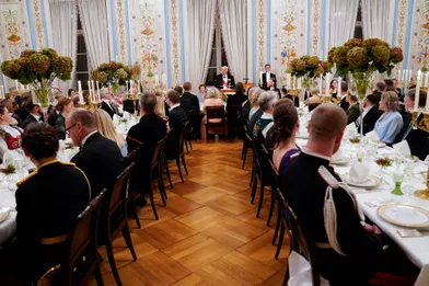 Le dîner du Storting au Palais royal à Oslo, le 28 octobre 2021