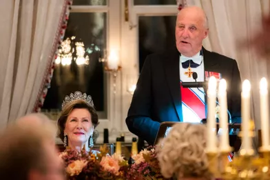 La reine Sonja et le roi Harald V de Norvège, à Oslo le 25 octobre 2018