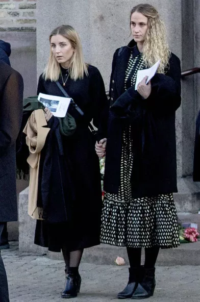 A droite, Ebba Rysst Heilman, la dernière compagne d'Ari Behn, à Oslo le 3 janvier 2019