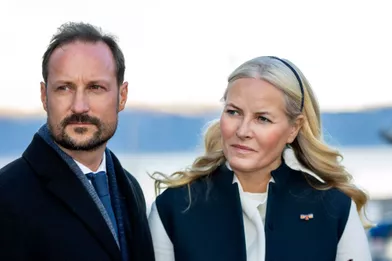 Le prince héritier Haakon et la princesse Mette-Marit de Norvège à Trondheim, le 11 novembre 2021