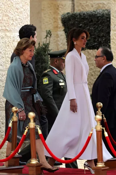Les reines Sonja de Norvège et Rania de Jordanie à Amman, le 2 mars 2020