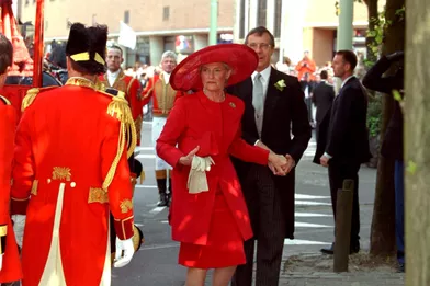 Les parents de Laurentien Brinkhorst, le 19 mai 2001, jour de sonmariage avec le prince Constantijn des Pays-Bas