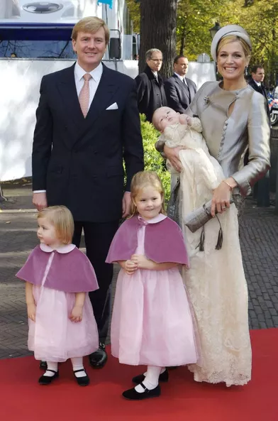 La princesse Catharina-Amalia des Pays-Bas avec ses parents et ses soeurs, le 21 octobre 2007