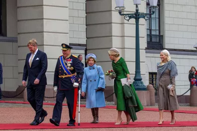 Les couples royaux néerlandais et norvégien et la princesse Mette-Marit de Norvègeà Oslo, le 9 novembre 2021