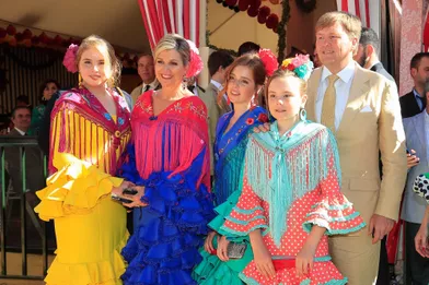 La reine Maxima et le roi Willem-Alexander des Pays-Bas avec leurs filles à Séville, le 10 mai 2019