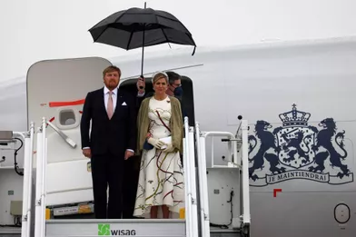 https://www.parismatch.com/Royal-Blog/famille-royale-Pays-Bas/La reine Maxima et le roi Willem-Alexander des Pays-Bas à leur arrivée à Berlin, le 5 juillet 2021