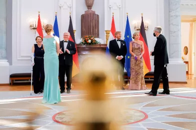 https://www.parismatch.com/Royal-Blog/famille-royale-Pays-Bas/La reine Maxima et le roi Willem-Alexander des Pays-Bas avec le couple présidentiel allemand à Berlin, le 5 juillet 2021