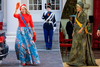 La reine Maxima des Pays-Bas et sa belle-soeur la princesse Laurentien à La Haye, le 21 septembre 2021 jour du Prinsjesdag
