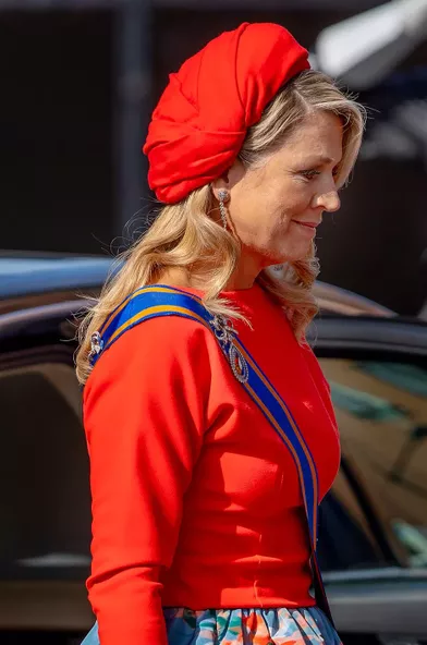 Le chapeau de la reine Maxima des Pays-Bas à La Haye, le 21 septembre 2021
