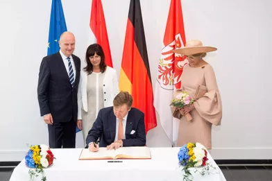 La reine Maxima et le roi Willem-Alexander des Pays-Bas en visite à Potsdam, le 22 mai 2019