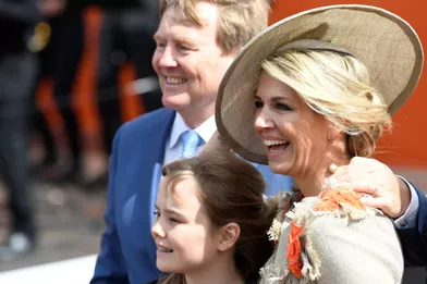 La reine Maxima et le roi Willem-Alexander des Pays-Bas avec la princesse Ariane à Amersfoort, le 27 avril 2019